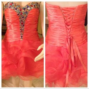 Women's homecoming dress strapless pink size 6